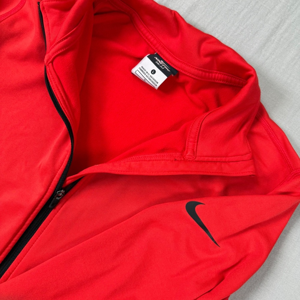 Y2k Nike Pro Dri-Fit Half Zip Pullover Large Women Orange Long Sleeve Thumb Hole